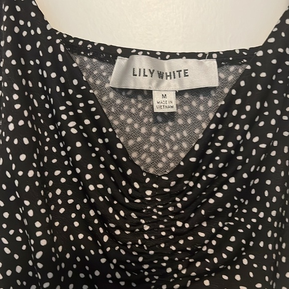 Women’s black and white polka dot blouse new with tags size M - Picture 2 of 5